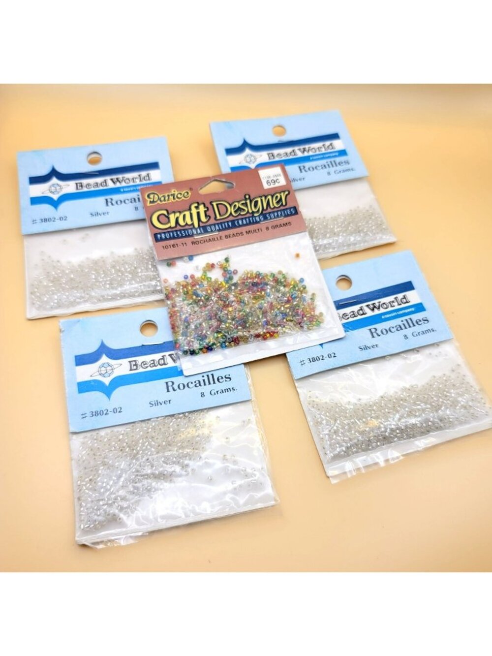 Craft Seed Beads Silver and Multi-color Rocailles Darice Jewelry Making jj3505
